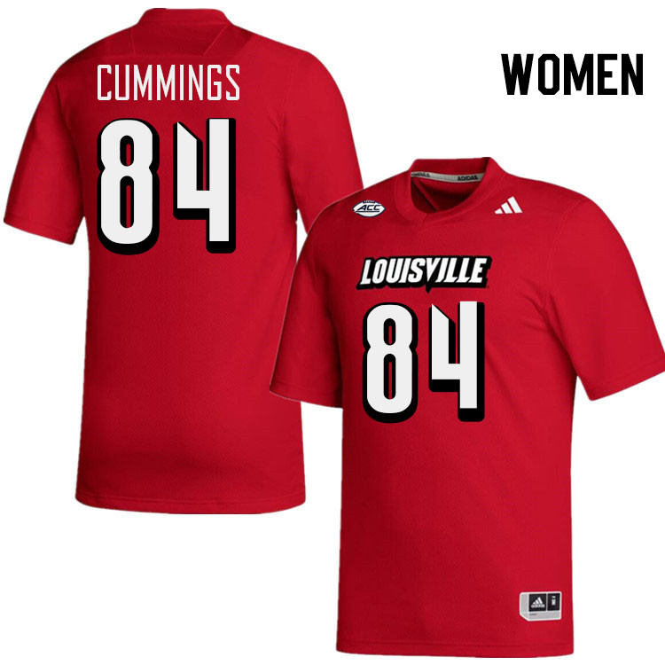 Women #84 Izayah Cummings Louisville Cardinals College Football Jerseys Stitched-Red